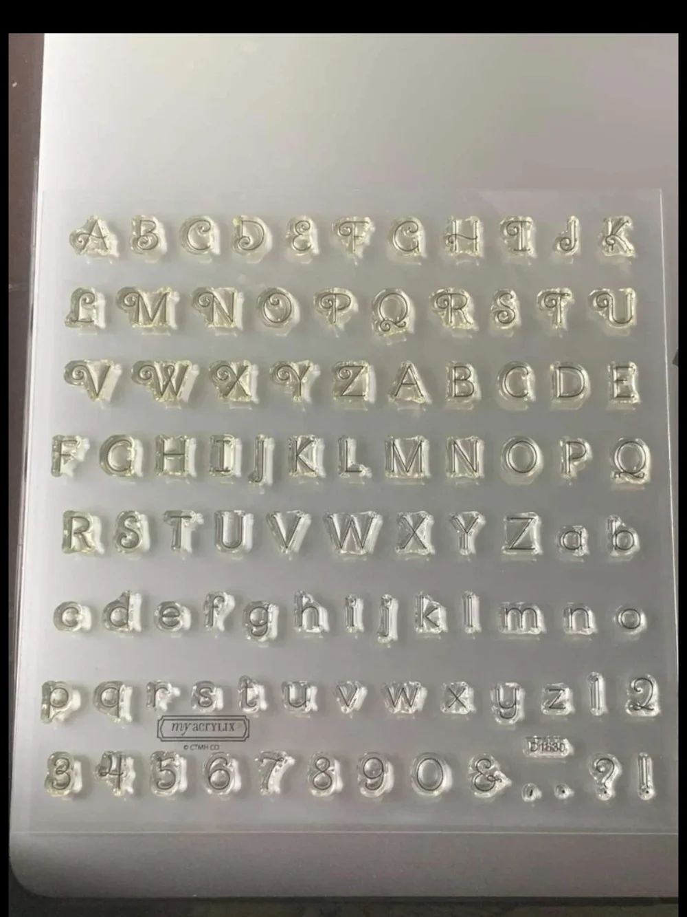 CTMH Mini Clear Acrylic Alphabet & Numbers Stamps